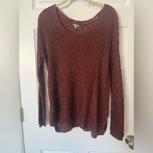 Maroon knit sweater. Size medium